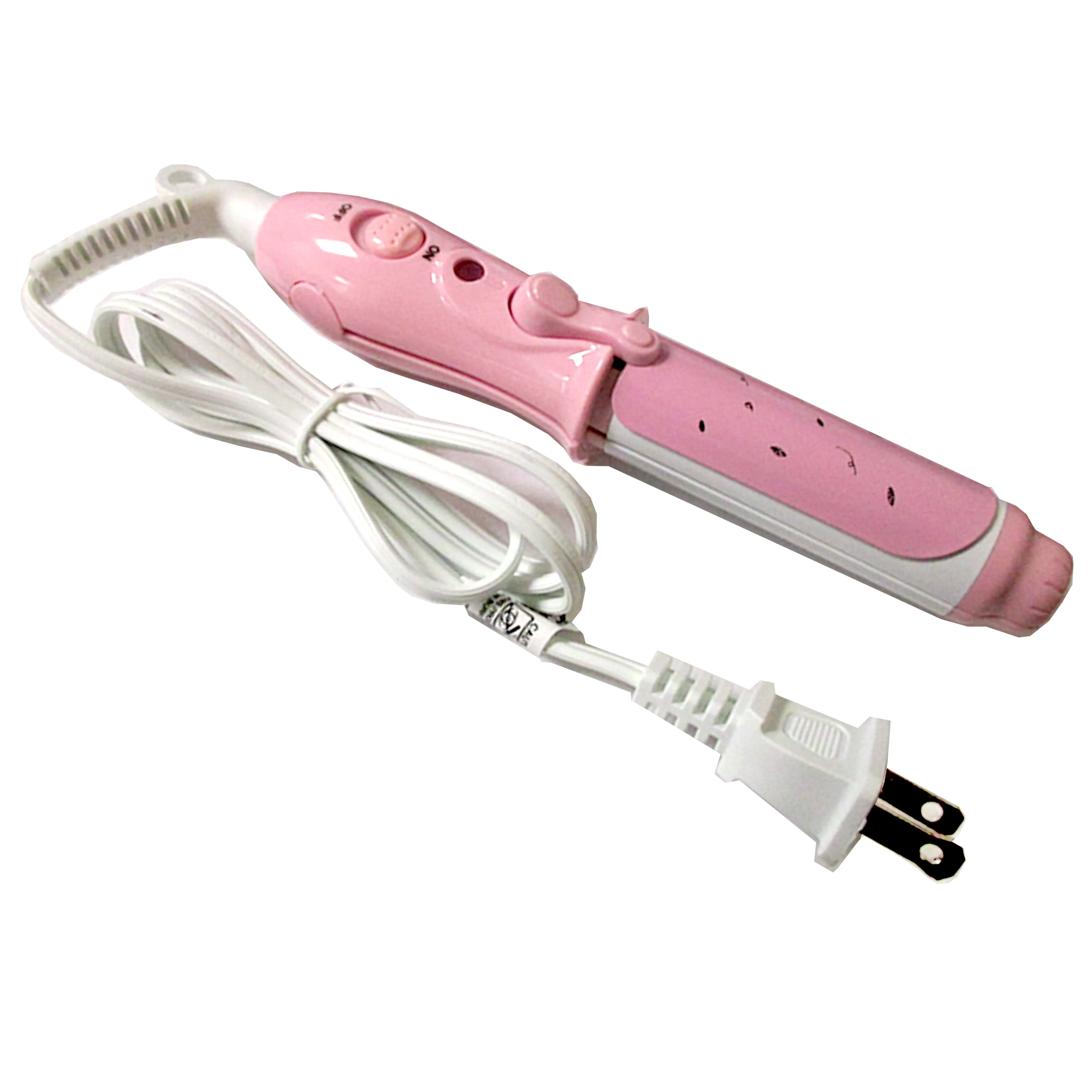 1pc Hair Mini Travel Curling Flat Iron Straightener With Case Compact Heat Tools