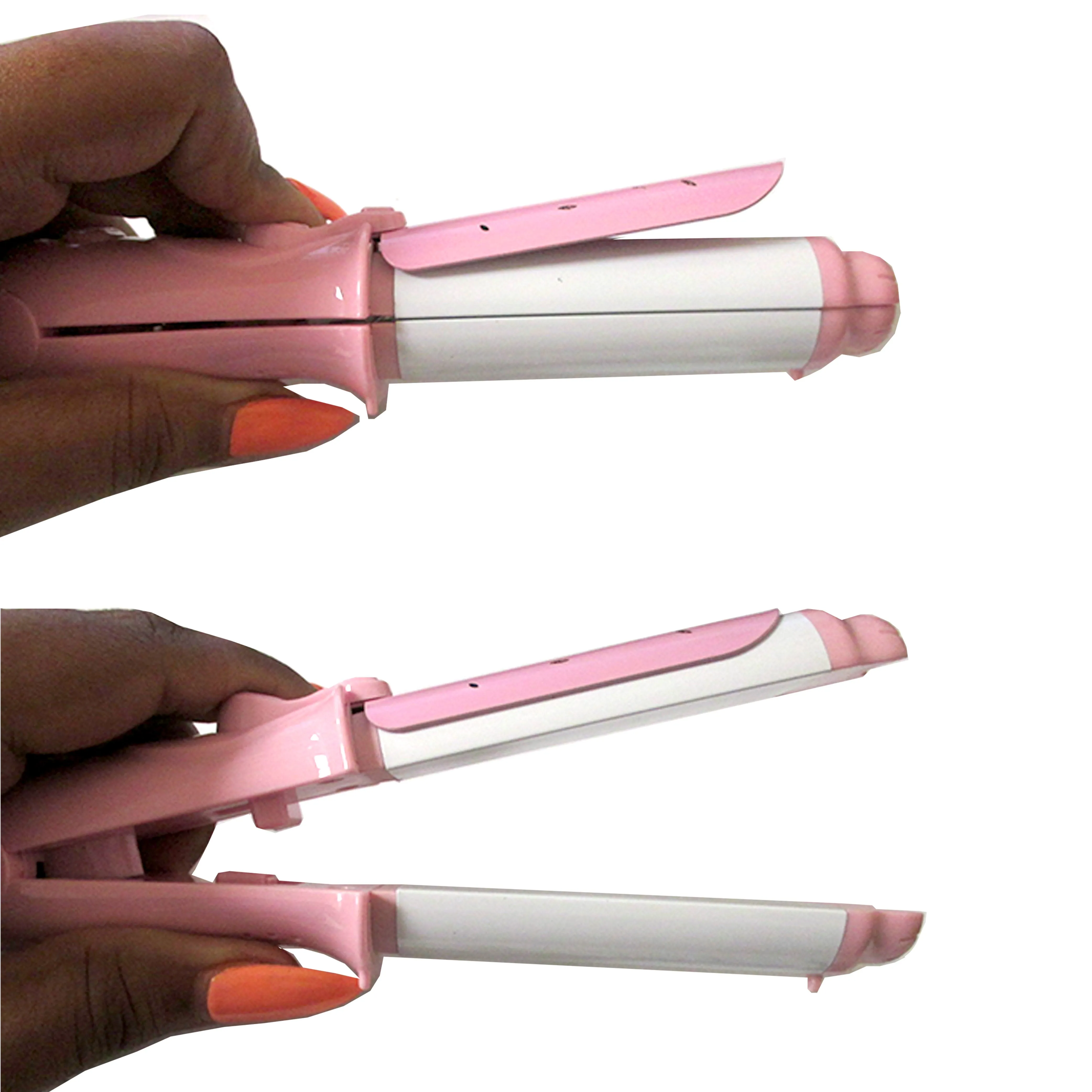 1pc Hair Mini Travel Curling Flat Iron Straightener With Case Compact Heat Tools