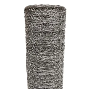 Acorn International 25ft x 4ft Galvanized Chicken Wire Fencing - 20 Gauge