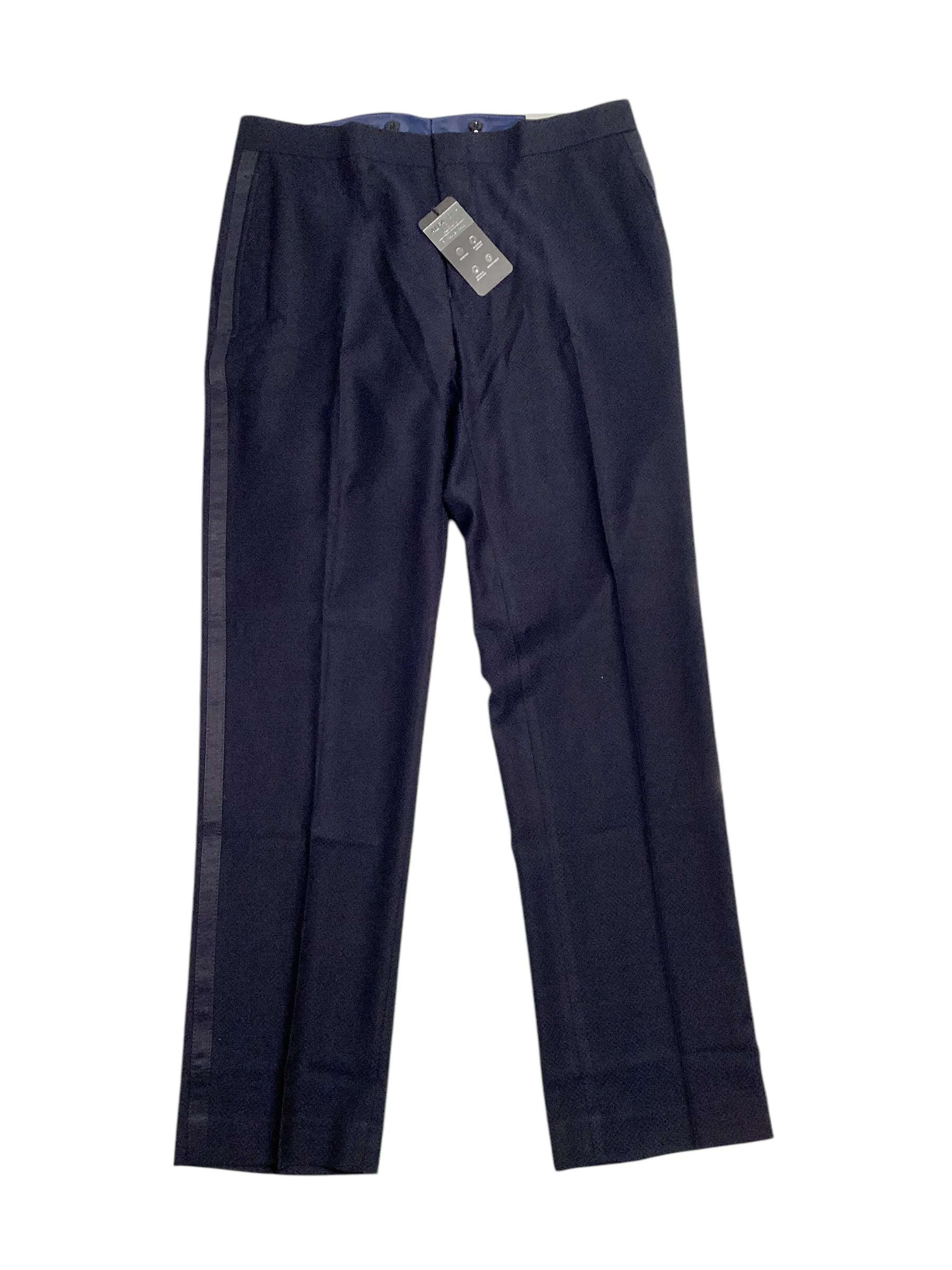 Alfani Mens Slim Fit Tuxedo Dress Pants Navy Blue 32 x 30