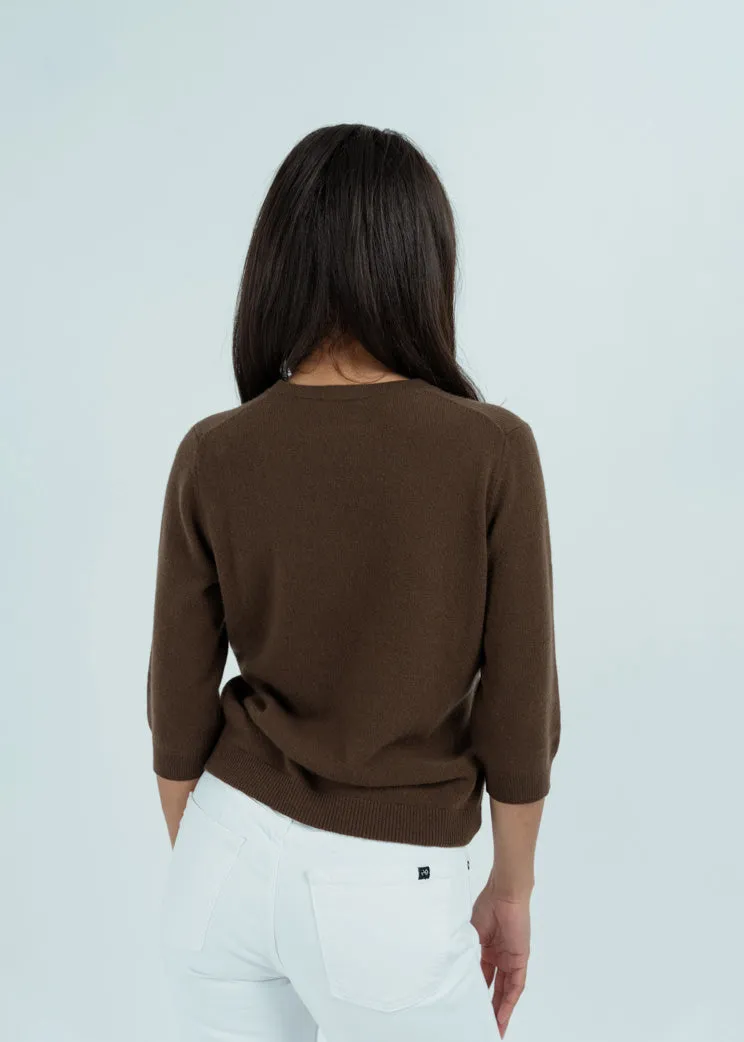 Allude Breadnut Bracelet Sleeve Cashmere Sweater