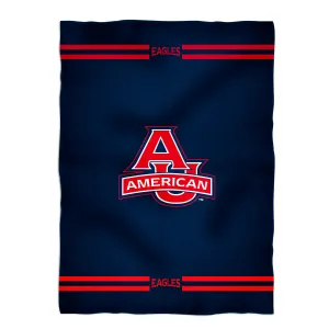 American University Eagles Game Day Soft Premium Navy Throw Blanket 40 x 58 Logo and Stripes by Vive La Fete