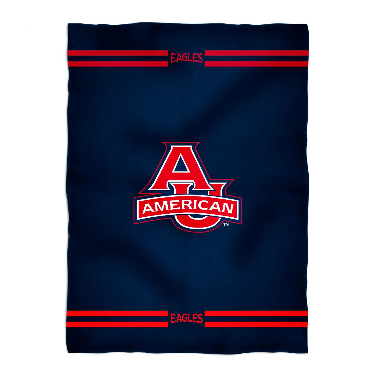 American University Eagles Game Day Soft Premium Navy Throw Blanket 40 x 58 Logo and Stripes by Vive La Fete