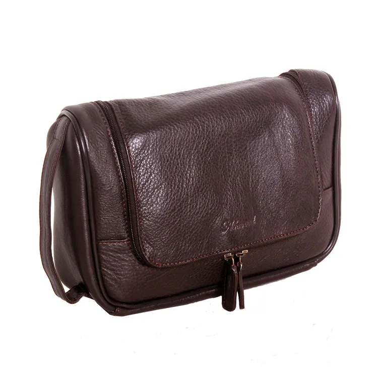 Ashwood Westminster 89145 Brown Leather Hanging Wash Bag