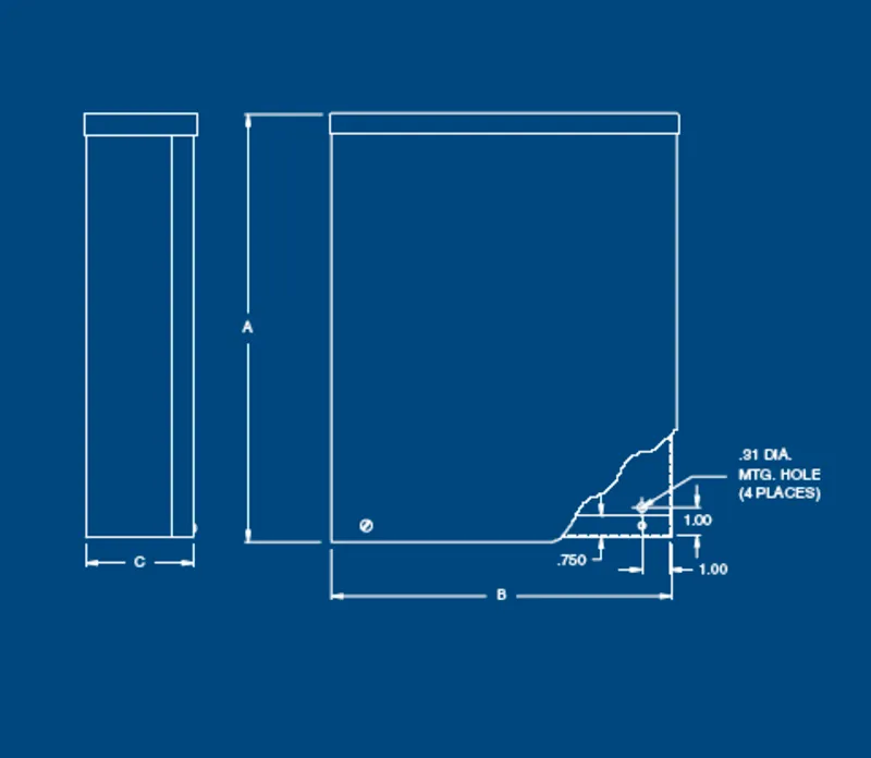 Austin AB-24248RB 24x24x8 Type 3R Raintight Screwcover Box - Galvanized