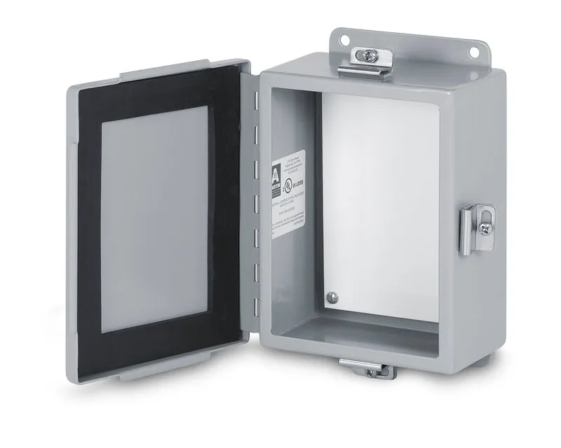 Austin AB-664JFH 6x6x4 Type 4 JIC Continuous Hinge Box - Painted ANSI 61 Gray