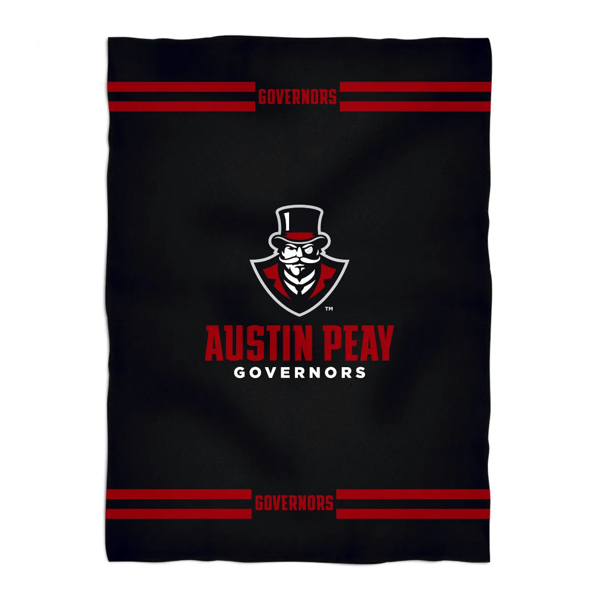 Austin Peay State University Governors Soft Premium Black Throw Blanket 40 x 58 Logo and Stripes by Vive La Fete