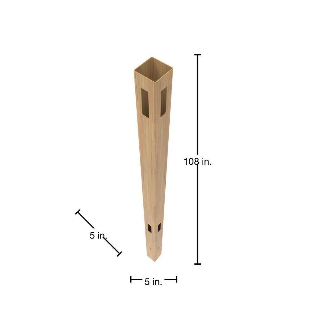 Barrette Outdoor Living Cypress Vinyl Corner Fence Post - 5" x 5" x 108"