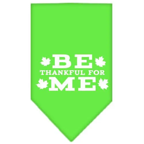 Be Thankful for Me Screen Print Bandana Lime Green Large