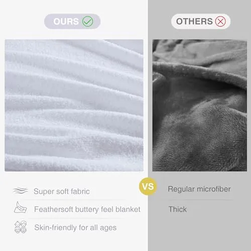 Beautyrest Fuzzy Knit Blanket Dream Soft Blanket Cozy Breathable Cover Luxrurious Feathersoft Feel, All Seasons Lightweight Bedding for Summer Cover for Bed, Couch & Sofa, Twin, Grey