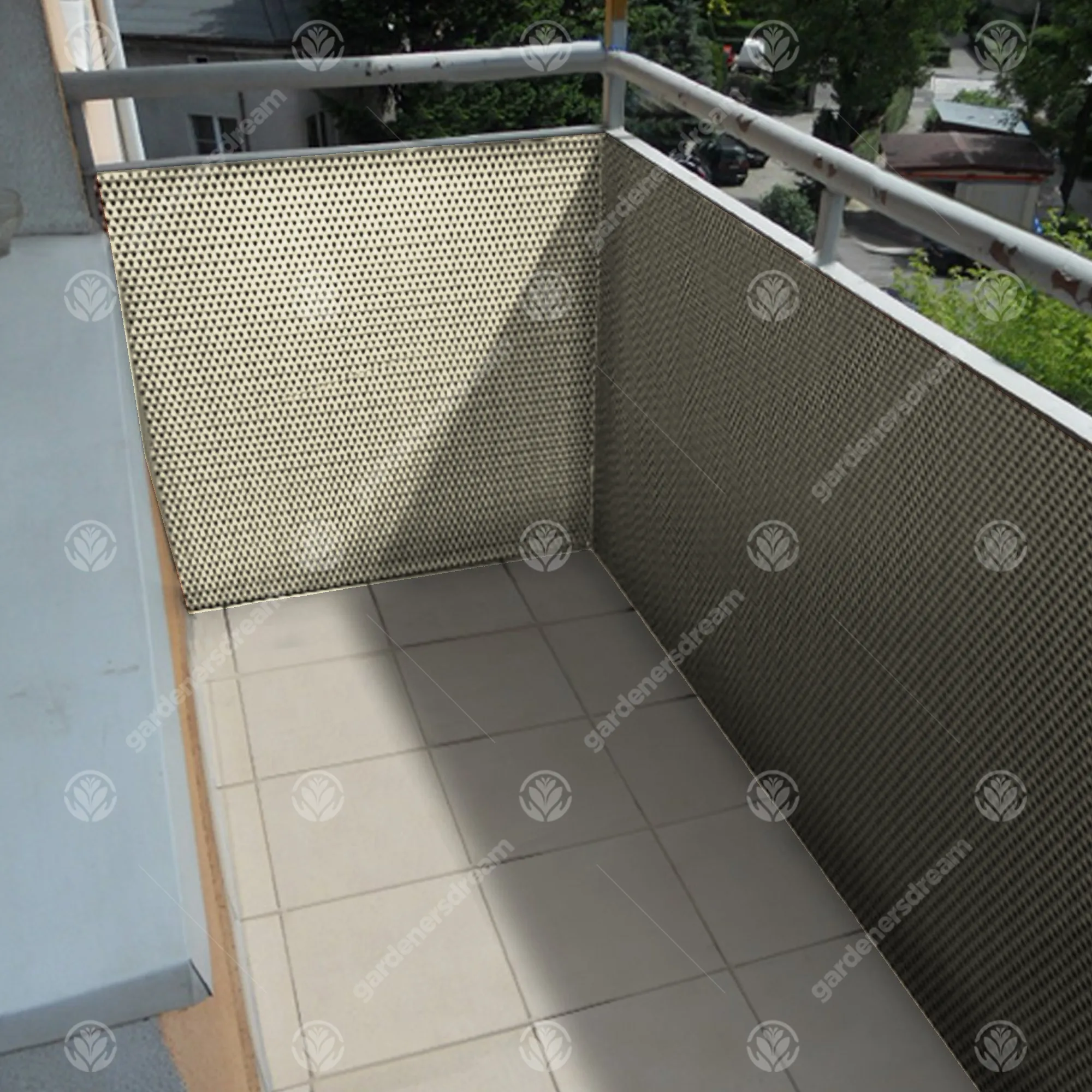 Beige Polyrattan Screening
