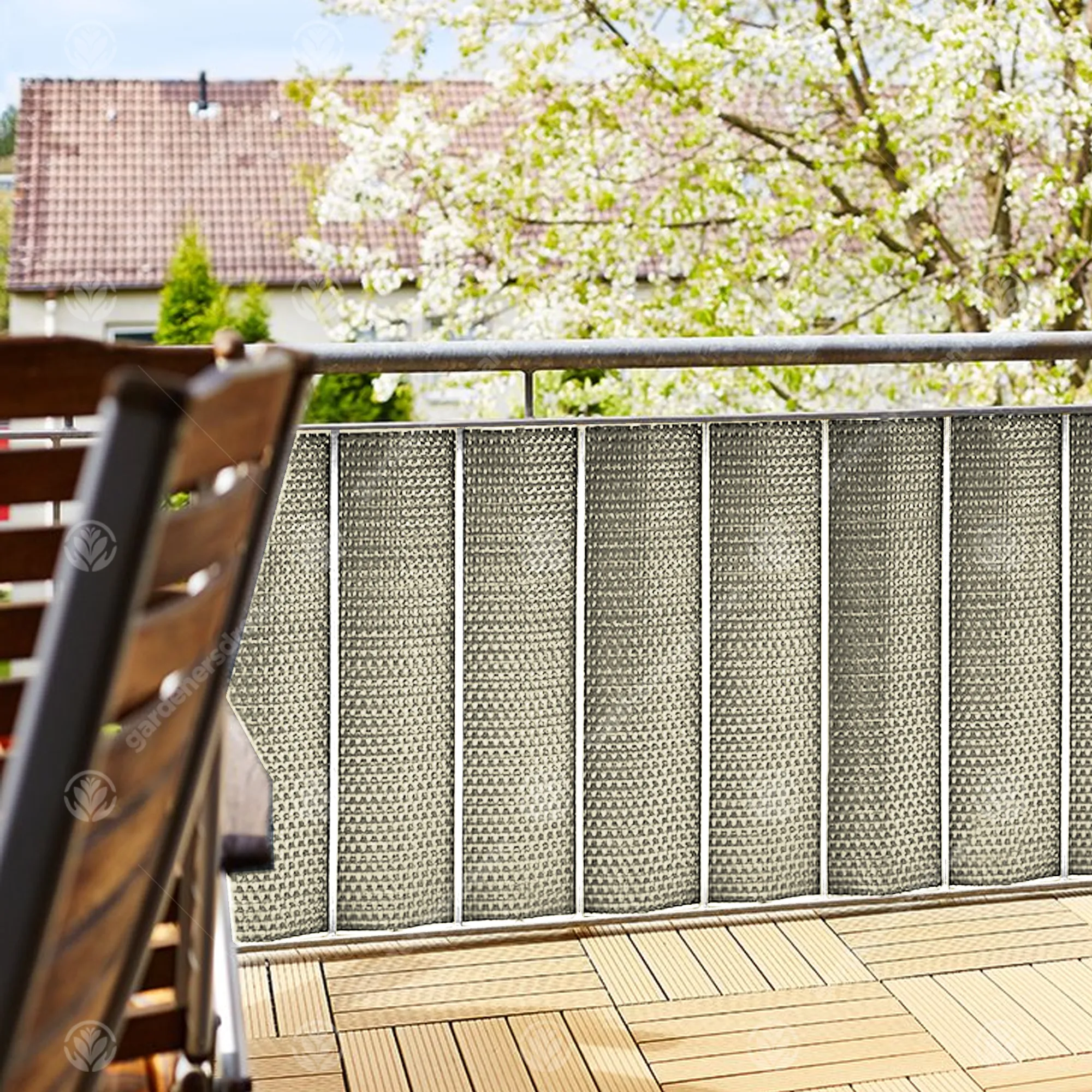 Beige Polyrattan Screening