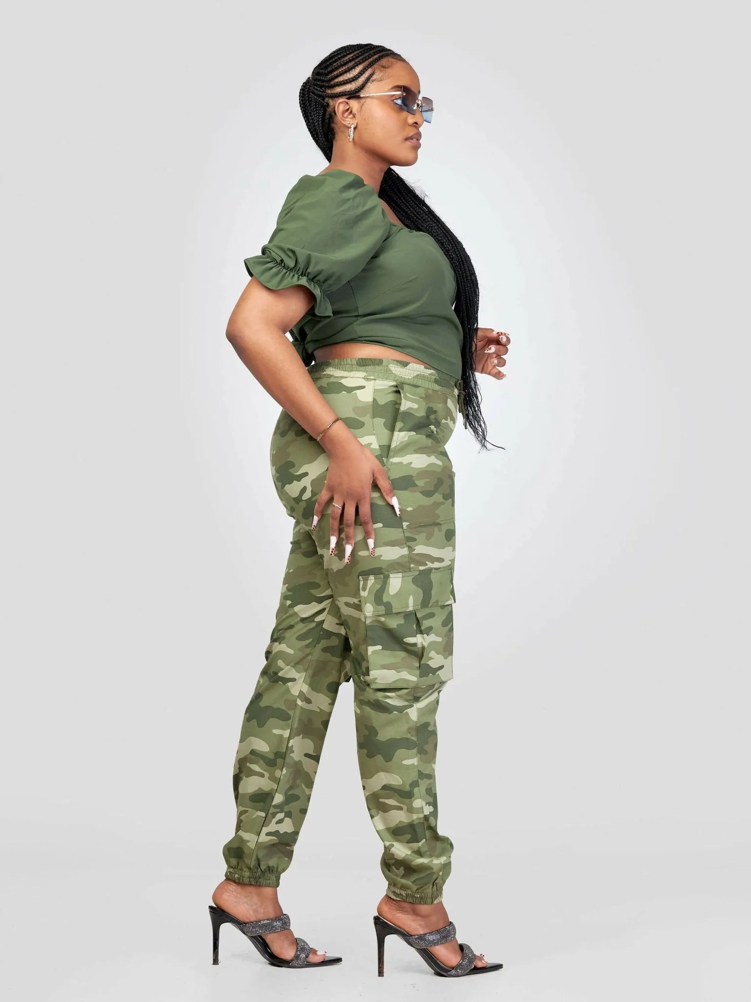 Beqss Combat Trousers - Green
