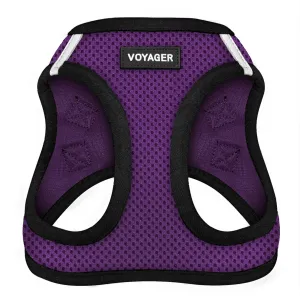 Best Pet Supplies - All Weather Mesh, Reflective, No Pull Harness for Small, Medium Dogs, Cats - Secure with Hook & Loop Fastener, Buckle, Double D-Rings - Purple/Black Trim, XXS