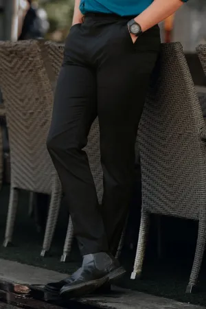 Black Cotton Chinos