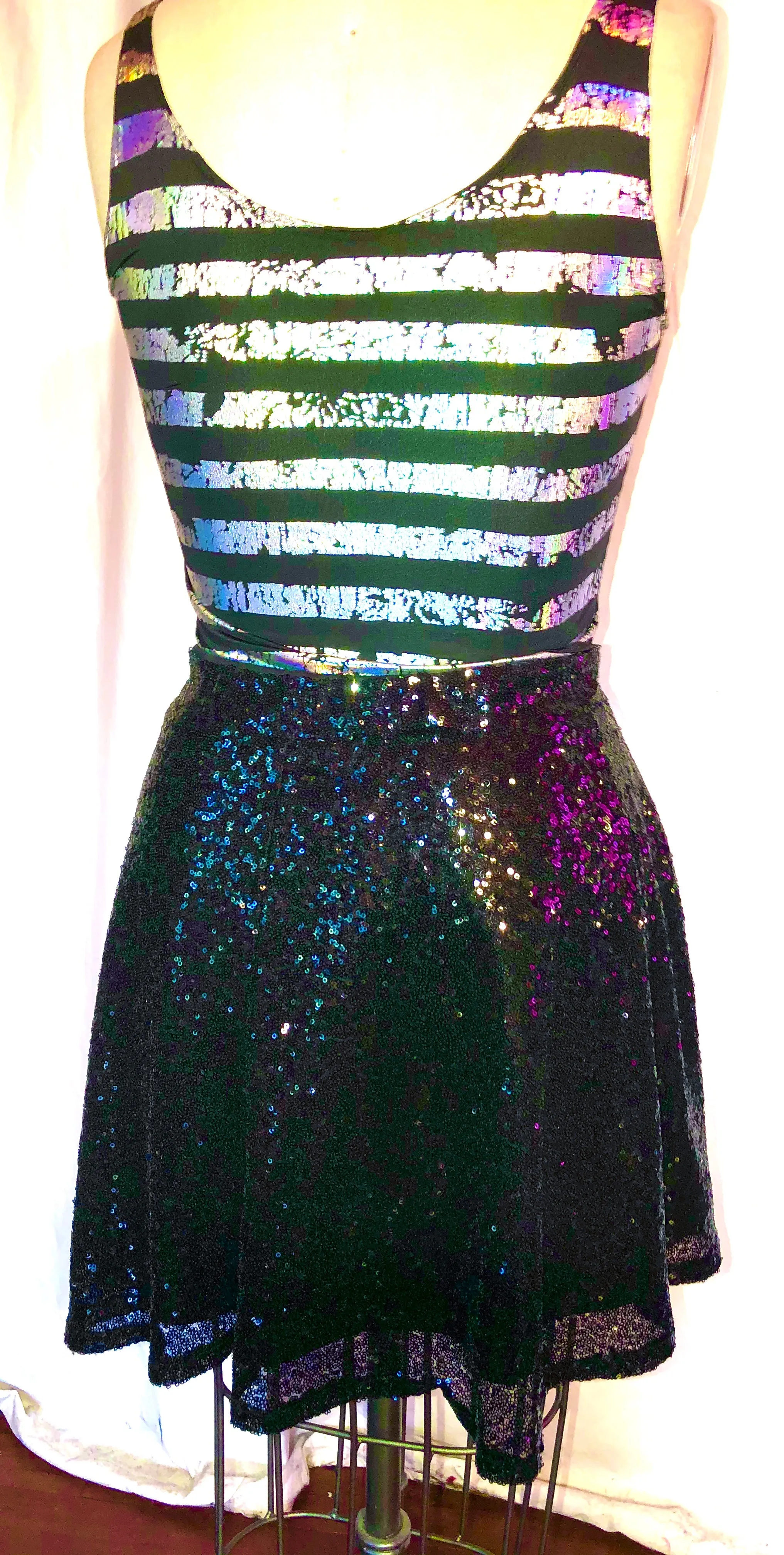 Black Sequin Skirt w/ Open Side