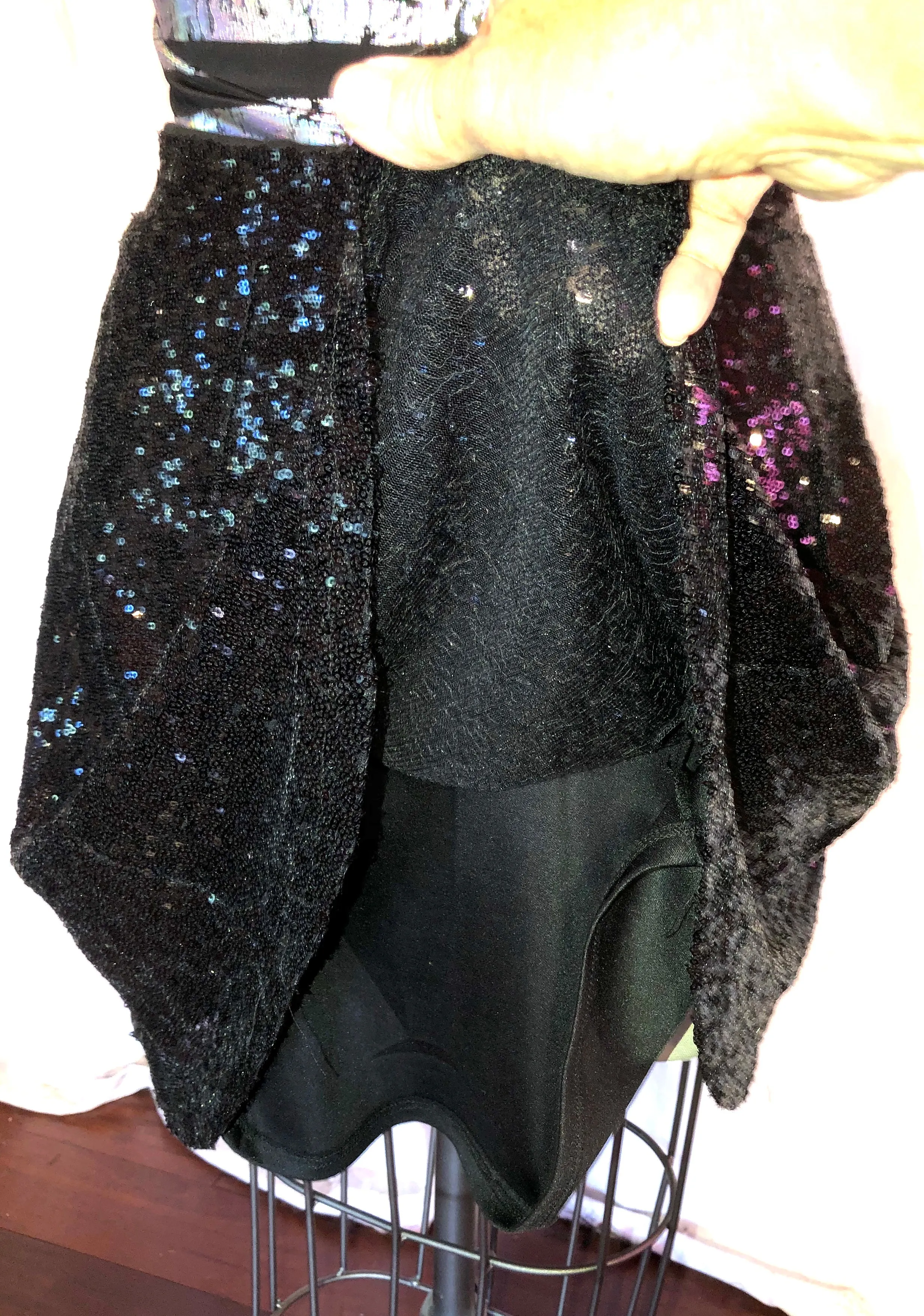 Black Sequin Skirt w/ Open Side