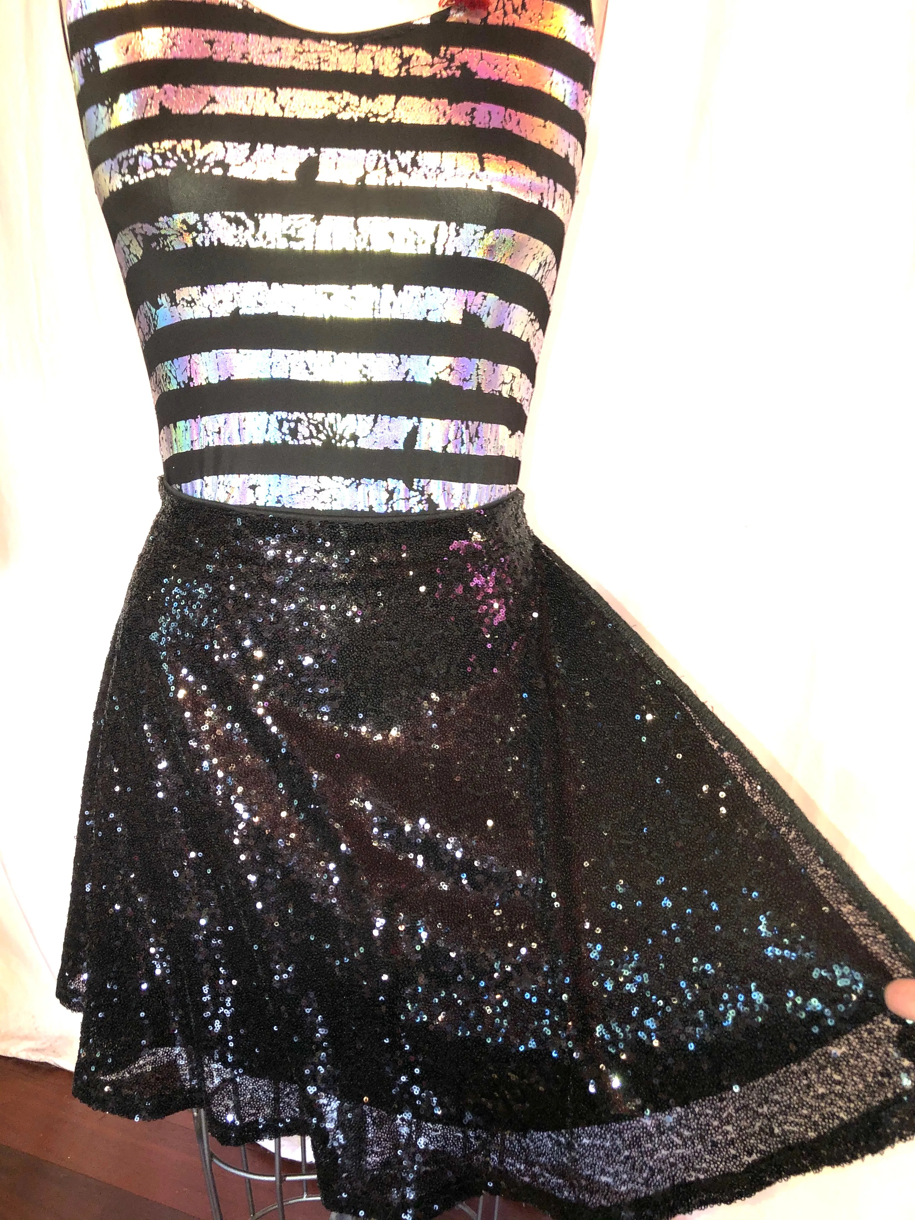 Black Sequin Skirt w/ Open Side
