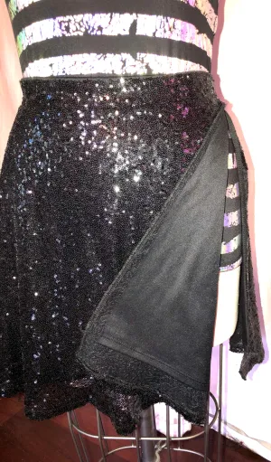 Black Sequin Skirt w/ Open Side