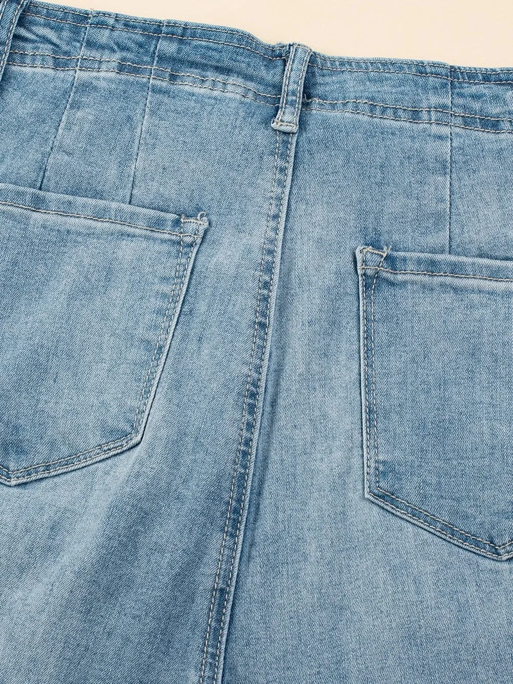 Blue Dusk Loose Leg High Waist Denim Jeans with Multi Buttons