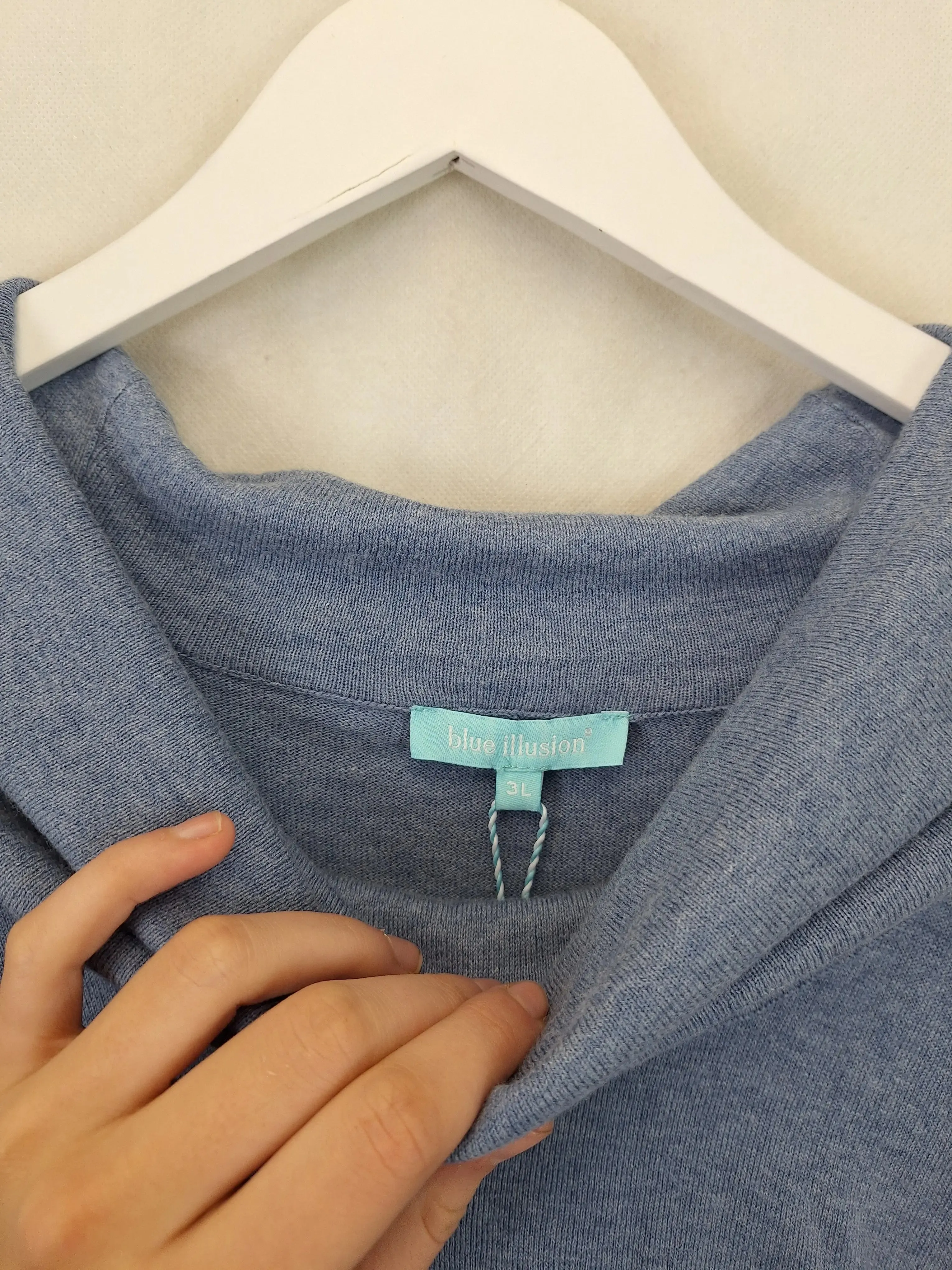 Blue Illusion Classic Roll Neck Knit Jumper Size 20