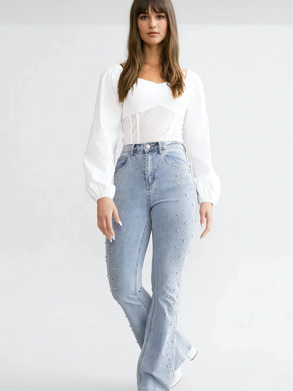 Brigida – Rhinestone embellished – Boot cut flared jeans