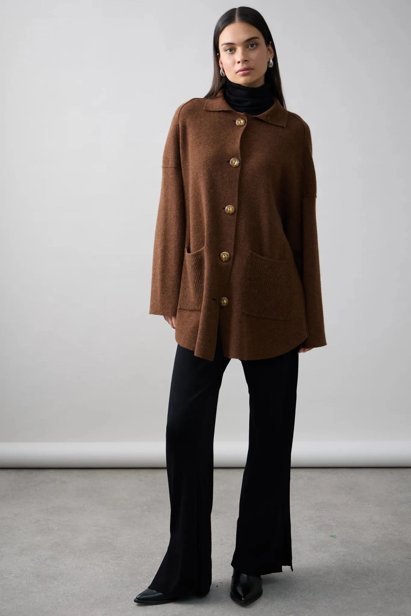 Brixton Cashmere Jacket  Umber