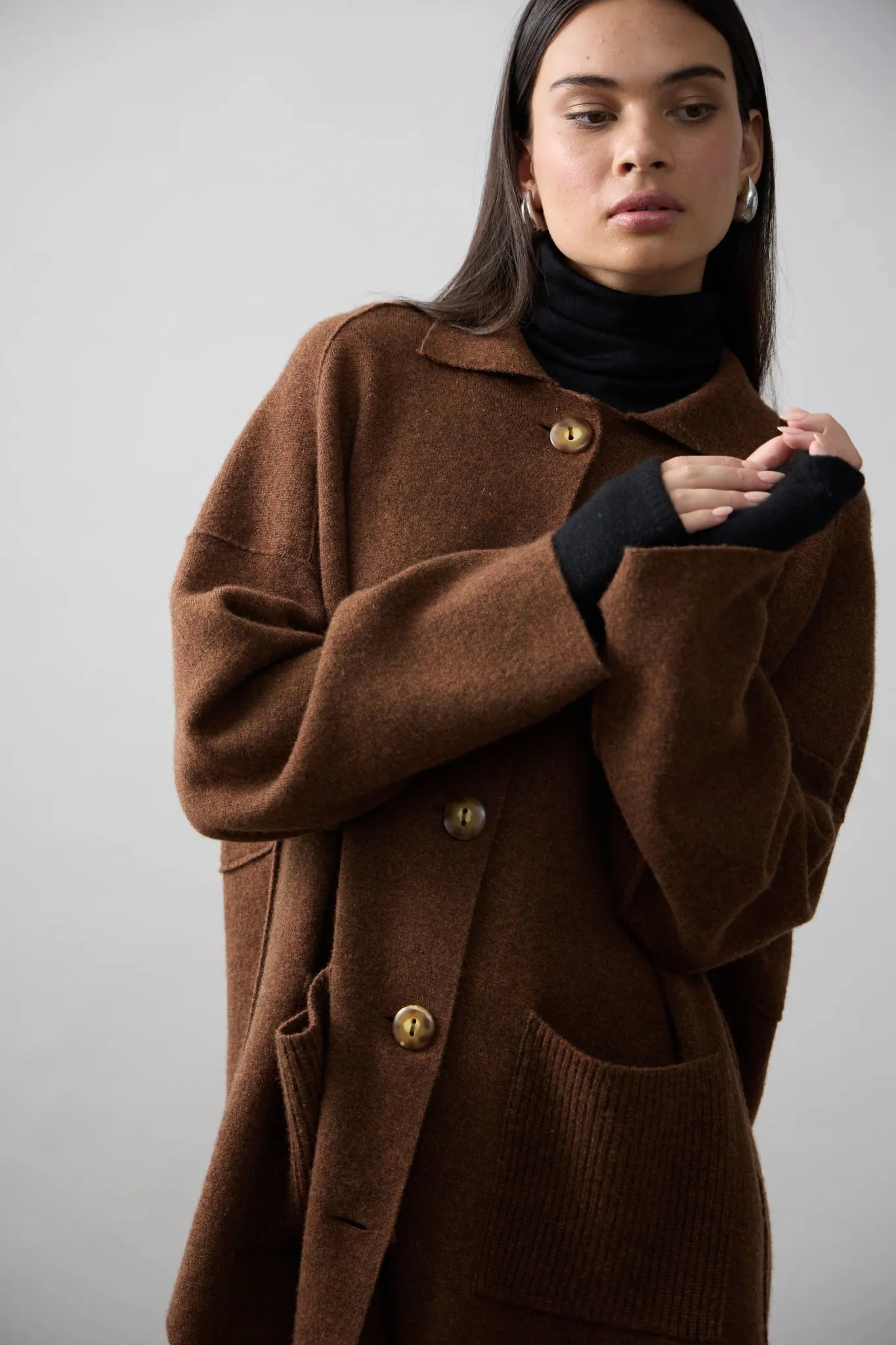 Brixton Cashmere Jacket  Umber