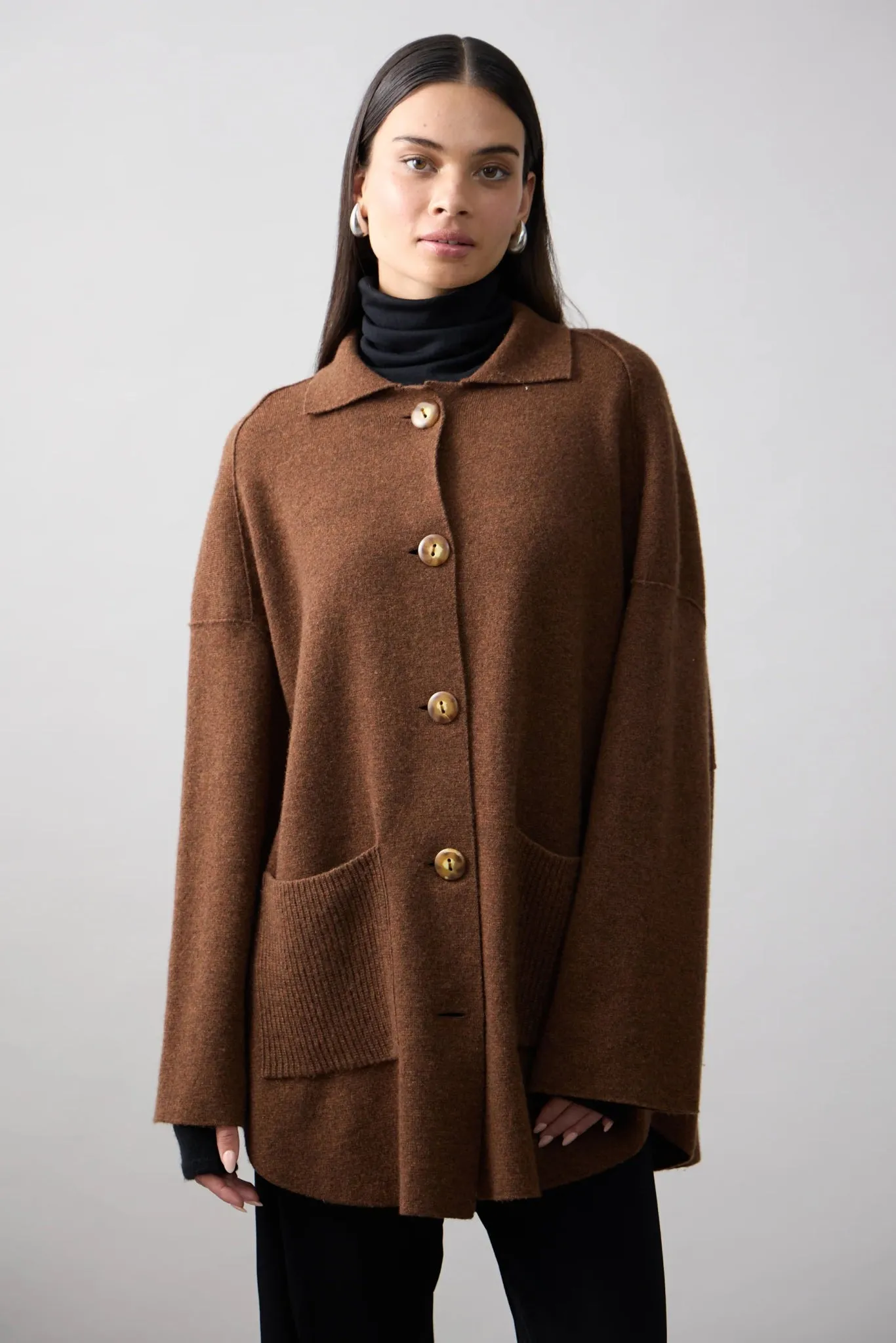 Brixton Cashmere Jacket  Umber