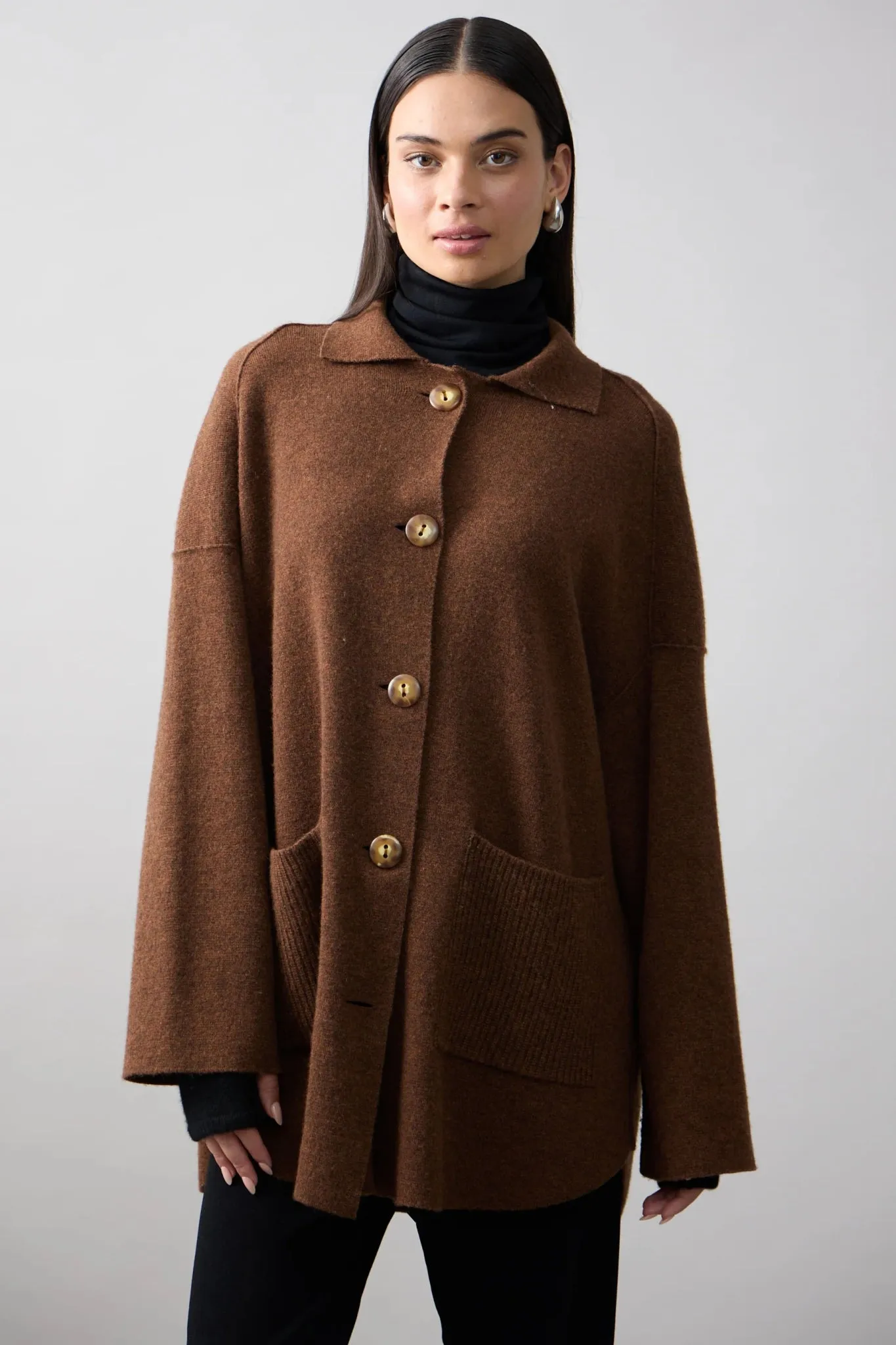 Brixton Cashmere Jacket  Umber