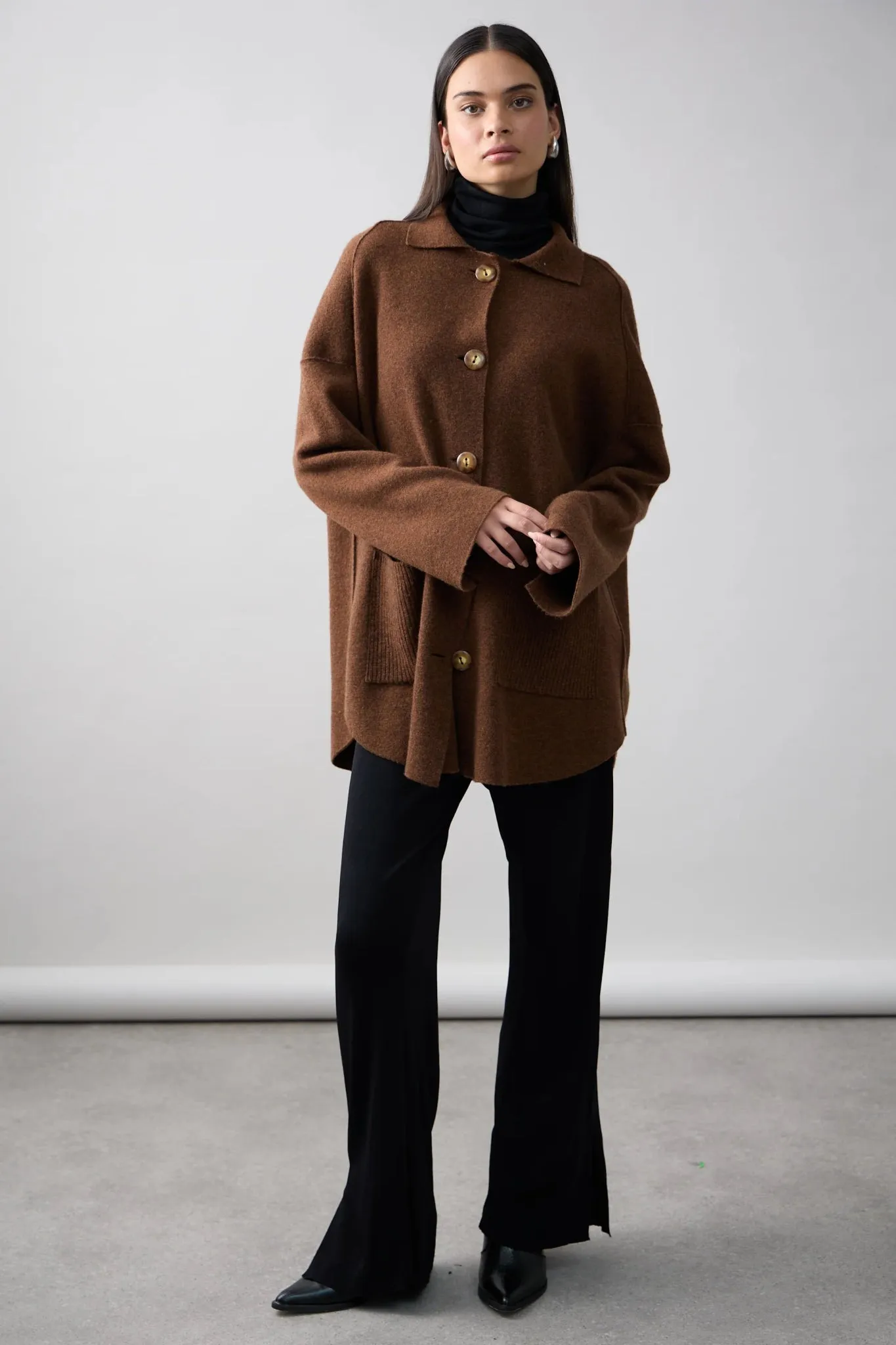 Brixton Cashmere Jacket  Umber