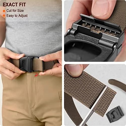 BULLIANT Tactical Belt for Men, Military Hiking Rigger Nylon Web Work Belt 1.5" with Heavy Duty Quick Release Buckle