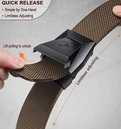 BULLIANT Tactical Belt for Men, Military Hiking Rigger Nylon Web Work Belt 1.5" with Heavy Duty Quick Release Buckle