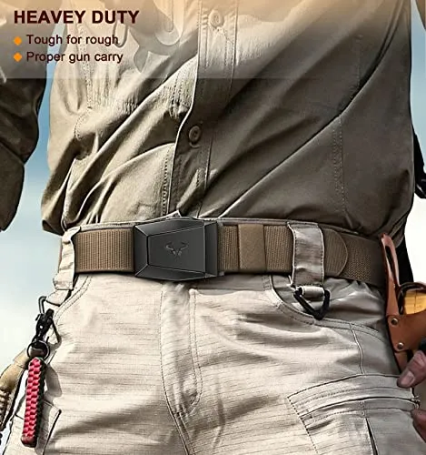 BULLIANT Tactical Belt for Men, Military Hiking Rigger Nylon Web Work Belt 1.5" with Heavy Duty Quick Release Buckle