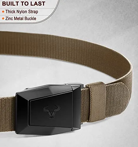 BULLIANT Tactical Belt for Men, Military Hiking Rigger Nylon Web Work Belt 1.5" with Heavy Duty Quick Release Buckle
