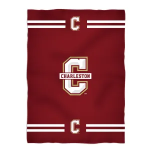 Charleston Cougars Game Day Soft Premium Black Throw Blanket 40 x 58 Logo and Stripes by Vive La Fete