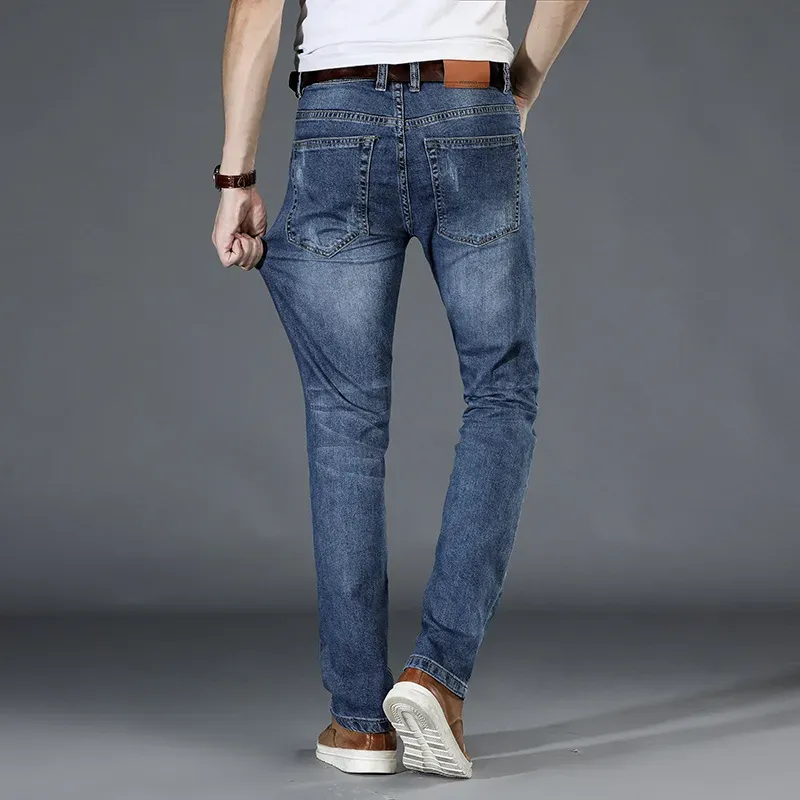 Classic Straight-Leg Denim Jeans for Men