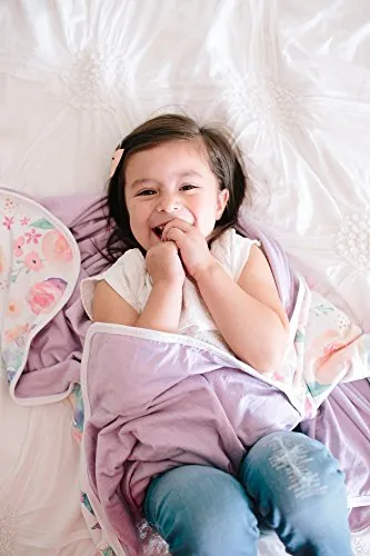 Copper Pearl Large Premium Knit Baby 3 Layer Stretchy Quilt Blanket Floral"Bloom", 10.6 Ounces