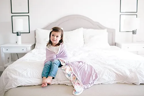 Copper Pearl Large Premium Knit Baby 3 Layer Stretchy Quilt Blanket Floral"Bloom", 10.6 Ounces