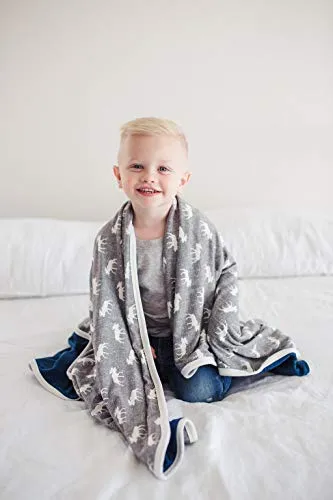 Copper Pearl Large Premium Knit Baby 3 Layer Stretchy Quilt Blanket for Boys"Scout", 10.6 Ounces