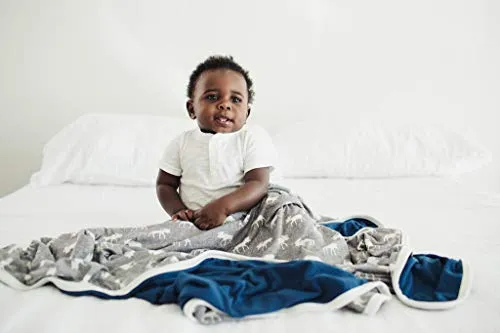 Copper Pearl Large Premium Knit Baby 3 Layer Stretchy Quilt Blanket for Boys"Scout", 10.6 Ounces