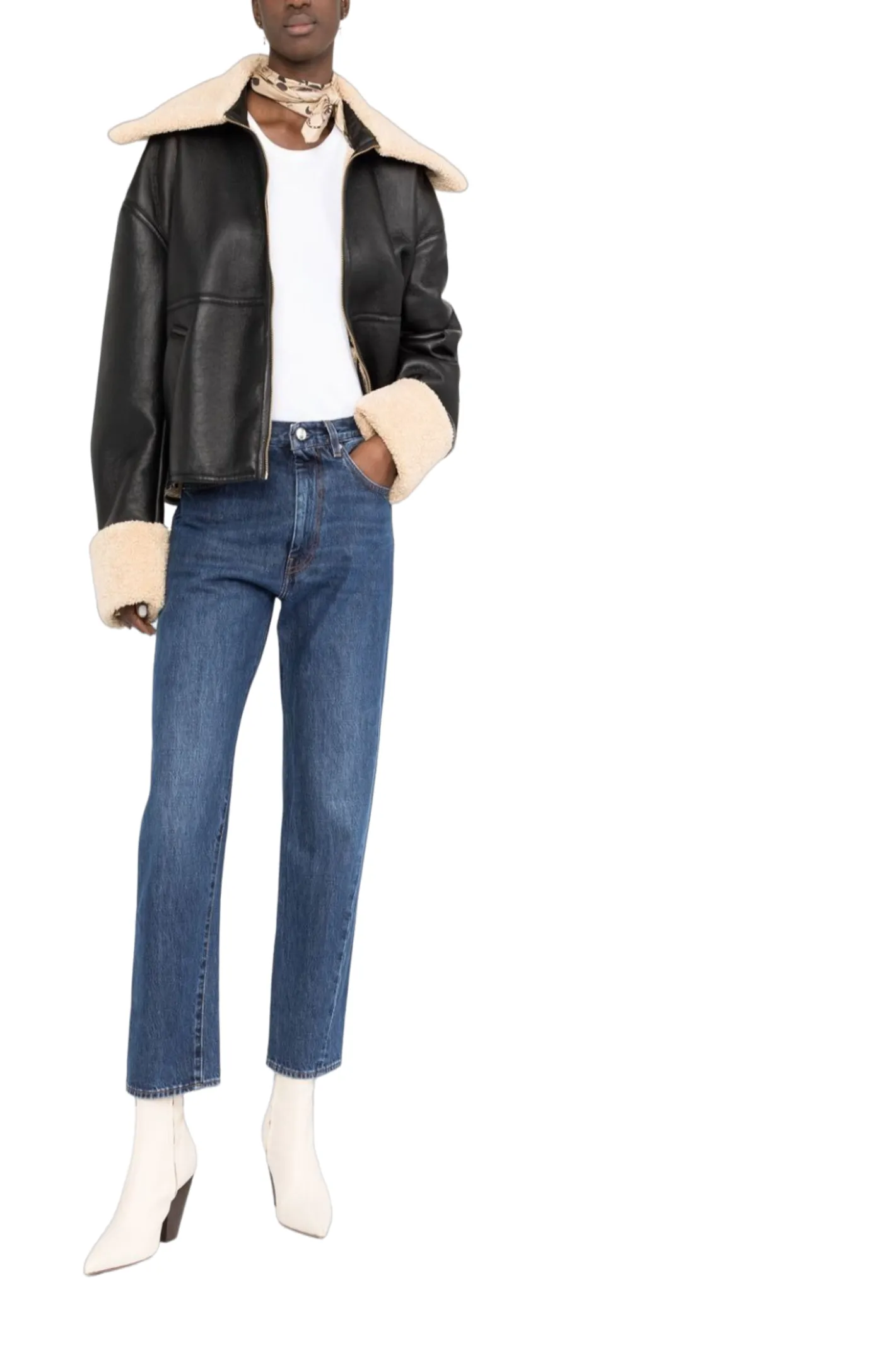 Cropped straight-leg jeans