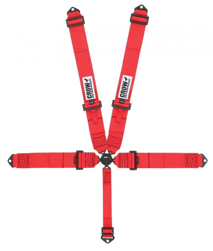 Crow 5-Way Duck Bill 3" Harness w/ Black Hardware w/ 2" Lap Belt - Black Hardware - SFI 16-1 - Black
