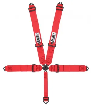 Crow 5-Way Duck Bill 3" Harness w/ Black Hardware w/ 2" Lap Belt - Black Hardware - SFI 16-1 - Black