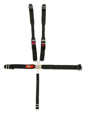 Crow 5-Way Standard 3" Latch & Link - Dog Bone Harness - Ratchet on Left Side - SFI-16-1 - Black