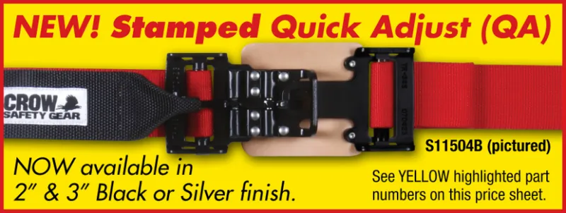 Crow QA 2" Latch & Link 52" Lap Belt - Black