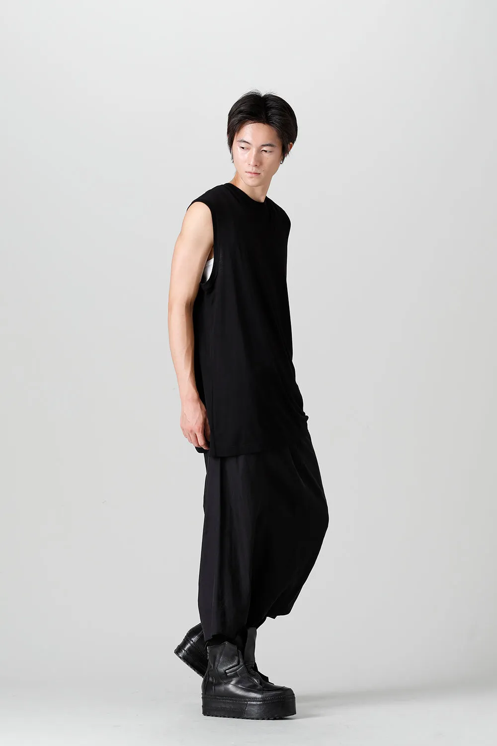 Cupro/Cotton Twill Over Crotch Pants