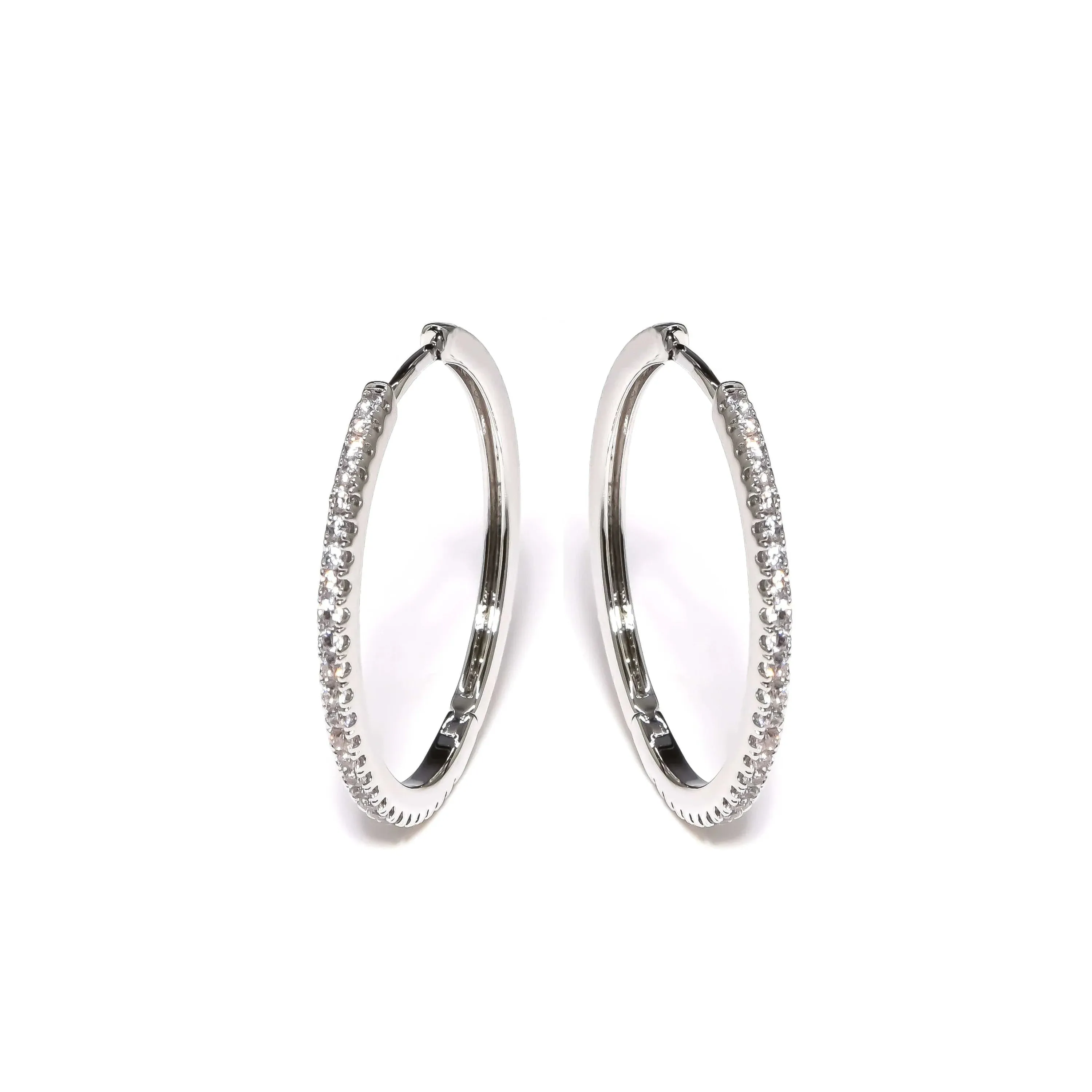 Eliasz & Ella CZ Hoop Earrings - Silver
