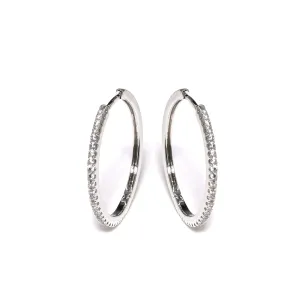 Eliasz & Ella CZ Hoop Earrings - Silver