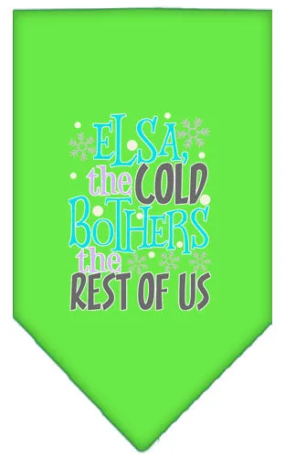 Elsa, The Cold Screen Print Bandana Lime Green Large